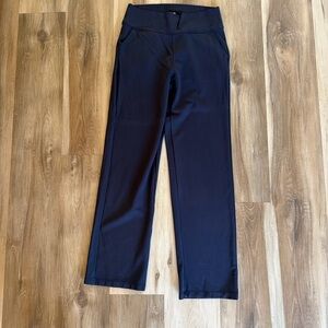 Saint + Sofia Navy Wide Leg Ponte Pull-On Trousers Size 6